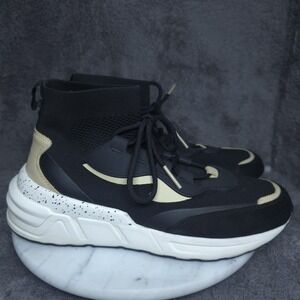 Zara Shoes Womens Size 9 Black Mesh Sock High Top Sneakers 3410/810/040